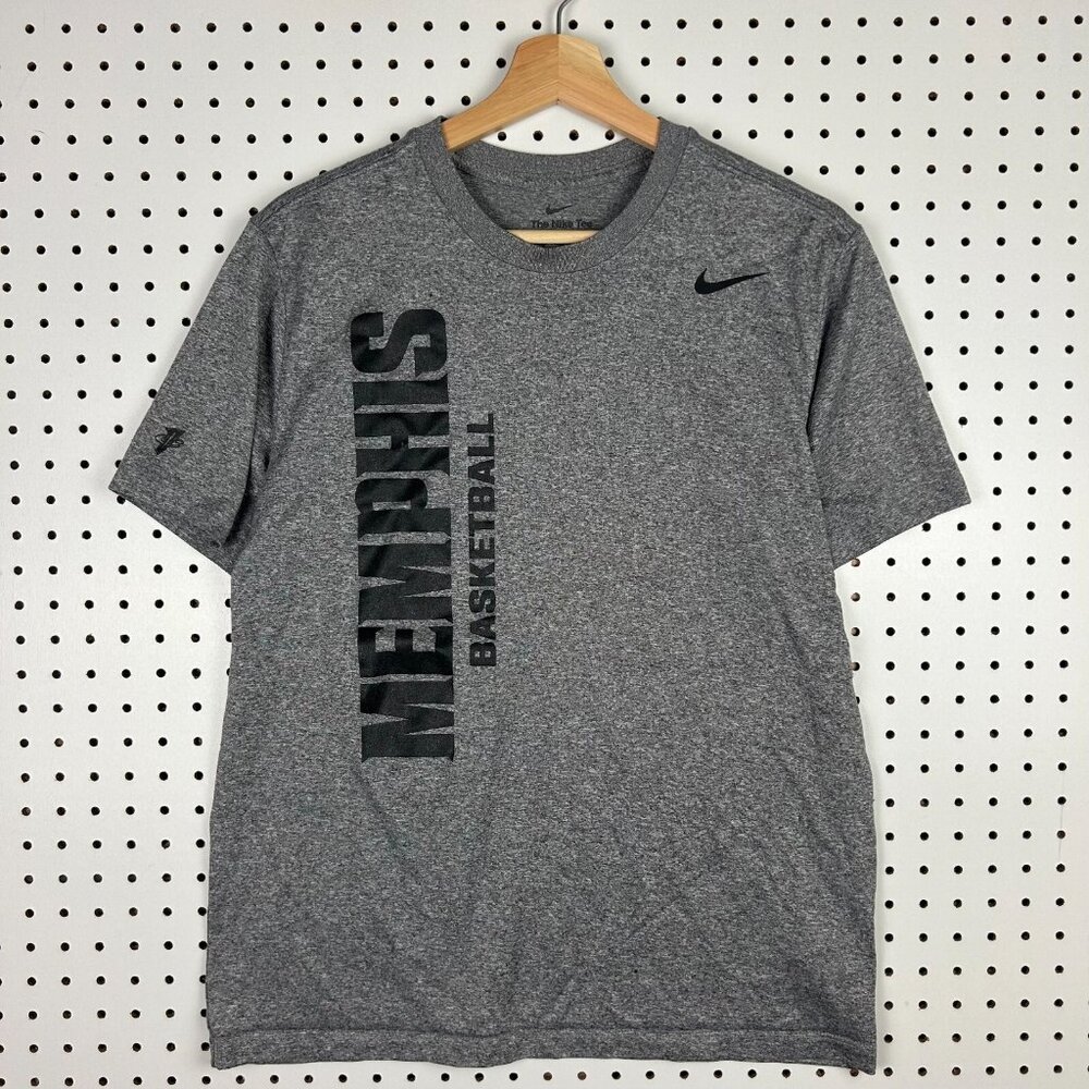 Nike Memphis Tiges Basketball 1 Cent Dri Fit Shirt Medium Gray Team Issued Penny